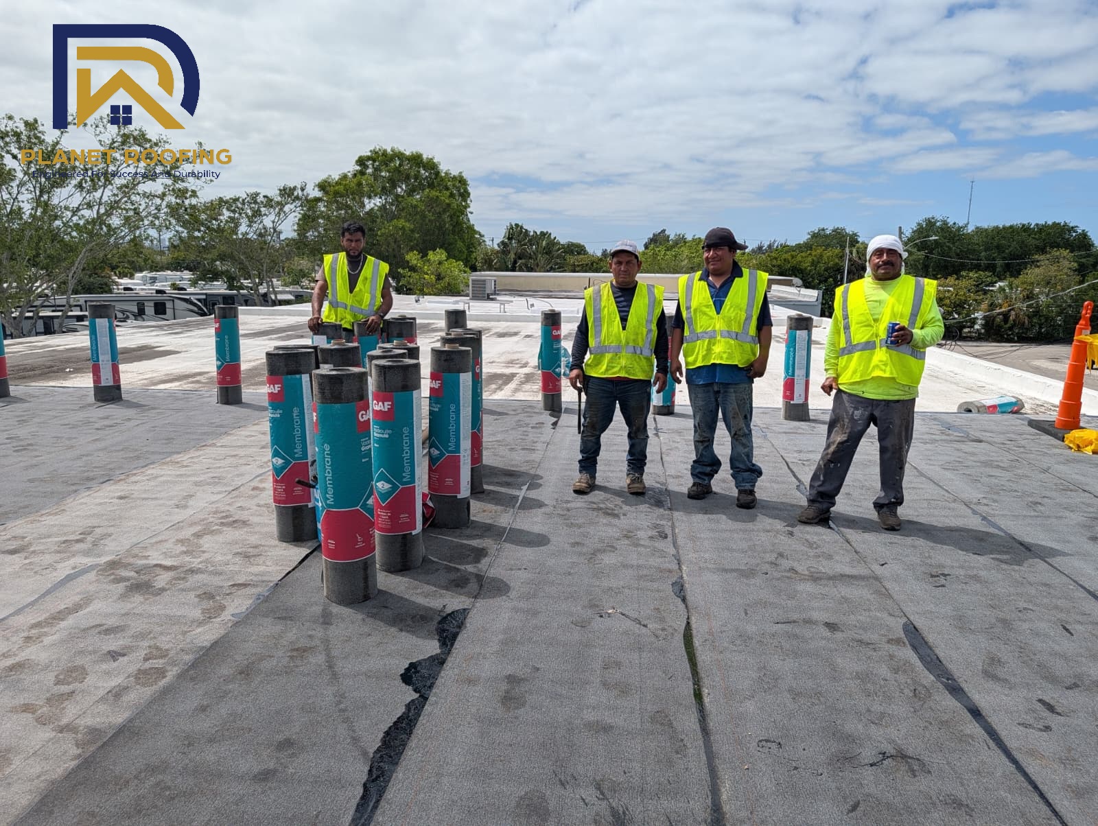 Flat roof replacement project Delray Beach FL